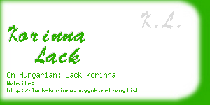 korinna lack business card